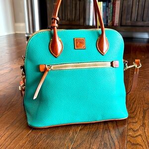 Dooney & Bourke Turquoise and Brown Satchel